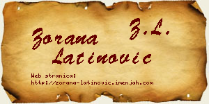 Zorana Latinović vizit kartica